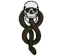 Serpente patch stemma ricamato toppa termoadesiva Snake and Skull