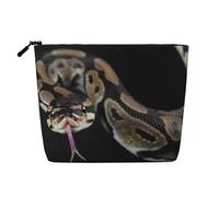 Serpente pitone, Borsa per cosmetici in lino sintetico Borsa per trucco Borsa da viaggio portatile