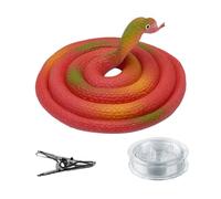 Serpente Realistico Serpente in Silicone con Clip e Cordino | Giocattolo divertente con clip e corda per uomini, donne e - Kit di scherzo realistico per feste e bufale