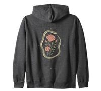 Serpente Rosa Gotica Citazione Serpente Floreale Mistico Scuro Felpa con Cappuccio