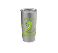 Serpente secondo compleanno come numero bambino ragazza Bicchiere termico in acciaio inox doppia parete