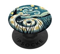 Serpente Snake Boa Constrictor - Van Gogh Starry Night Style PopSockets PopGrip Adesivo