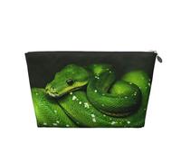 Serpente verde rettile, Borsa da toilette Borsa per trucco Borsa per cosmetici Borsa da toilette da viaggio portatile