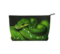 Serpente verde rettile, Borsa per cosmetici in velluto a coste Borsa per il trucco Borsa da viaggio portatile