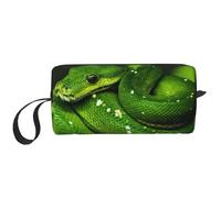Serpente verde rettile, Borsa per il trucco Borsa per cosmetici Borsa da toilette da viaggio portatile Borsa per trucco Organizer