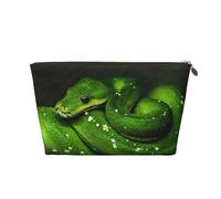 Serpente verde rettile, Borsa per il trucco Borsa per cosmetici Borsa da toilette da viaggio portatile Borsa da toilette