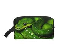 Serpente verde rettile, Borsa per il trucco Borsa per cosmetici Borsa da viaggio portatile da viaggio Borsa per trucco Organizer