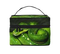 Serpente verde rettile, Borsa per il trucco Borsa per cosmetici Borsa da viaggio portatile da viaggio Astuccio per matite