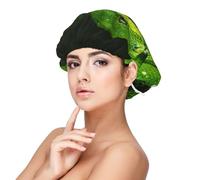 Serpente verde rettile,Cuffia da notte in raso per adulti - Cuffia da notte elastica per donna, copricapelli per la notte
