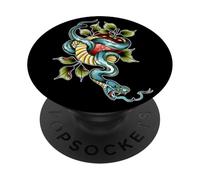 Serpente x Mela x Giardino dell'Eden x Adamo ed Eva Neo-Tradizionale PopSockets PopGrip Adesivo