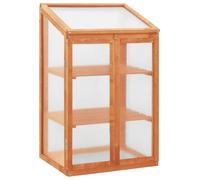 Serra 60 x 45 x 100 cm, in legno di abete, con pannelli in policarbonato e 2 ripiani, per giardino, terrazza, balcone