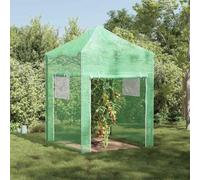 Serra con cornice Pop-Up Verde 200 x 200 x 300 cm Ferro | Pieghevole Copertura Polietilene Protettiva, Montaggio Facile, Per Giardino E Terrazza