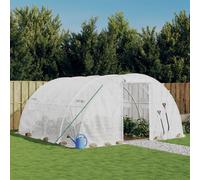 Serra con struttura in acciaio bianca 16 m² 4x4x2 m