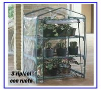 Serra da Balcone Terrazzo Giardino Con Ruote Per Piante Fiori con 2 3 4 Ripiani