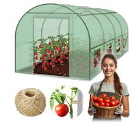 Plonos Serra a tunnel con telaio in acciaio, set con supporto per piante, 2,5 x 4 x 2 m, 10 m², verde