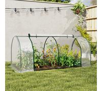 Serra da giardino a Tunnel in Acciaio e con Copertura in PVC, 2x1x80 cm, Trasparente e Verde