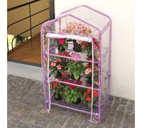 Serra da Giardino in Alluminio 3 Ripiani con Telo Rama Azalea Lilla