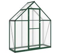 Serra da giardino in alluminio con cornice verde 169x58x195 cm | Policarbonato resistente UV, grondaia integrata, finestra ventilata a 5 angoli, porta a battente, pannelli scorrevoli, uso