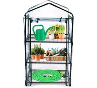 Kinzo Garden Serra - Serra a 3 piani - 69 x 49 x 136 cm - Trasparente con accenti verdi