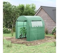 Serra da giardino Outsunny 180x180x200 cm con porta a rulli e finestra in rete