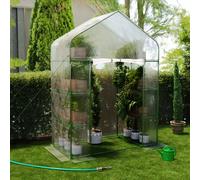 Serra A Tunnel in Acciaio Per Piante Fiori Orto Giardino Telo In PVC Trasparente Con 3 Porte Avvolgibili A Cerniera Protezione Piante Giardinaggio 295 x 100 x 80 Cm