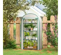 Serra da Giardino Verticale con 4 Ripiani in Metallo e Copertura in PE, 80x50x160 cm, Bianco
