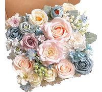 Serra Flora Set di fiori artificiali con fiori finti sfusi con steli per bouquet di nozze fai da te, centrotavola, decorazioni per la casa, interni ed esterni