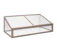 Serra grigia, 110 x 56 x 39 cm, in legno di abete massiccio con coperchio a ribalta, per piante, erbe e verdure, pratica protezione per piante da gelo e freddo, inclusa