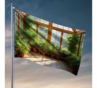 Serra illuminata dal sole divertente per la casa: una bandiera serena da giardino per interni, decorazione per la casa sul lago, bandiere fresche per ragazzi della stanza (30 x 45 cm)