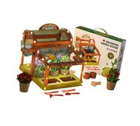 Serra illuminata dei bambini facendo uso della costruzione acrilica per la crescita della pianta dell'interno e le attività educative