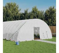 Serra in acciaio bianco 36 m² 6x6x2,85 m | Copertura PE resistente, 4 finestre laterali, porta con cerniera, telaio zincato esterno