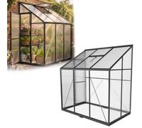 Serra in alluminio, 185 x 110 x 195 cm, lucernario e porta scorrevole | Casetta per piante per parete, terrazza o balcone: protegge verdure, erbe e fiori dal freddo e dalla pioggia