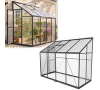 Serra in alluminio, 245 x 110 x 195 cm, lucernario e porta scorrevole | Casetta per piante per parete, terrazza o balcone: protegge verdure, erbe e fiori dal freddo e dalla pioggia