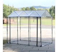 Serra Multifunzionale In Plastica，Casa Per Cani All'aperto Casa Per Gatti，Mini Serra Impermeabile Da Giardino，con Porta A Cerniera A Tapparella(120x80x86cm)