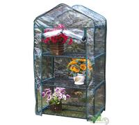 SERRA ORTO PIANTE FIORI 3 RIPIANI PIANI CM.69X49X130H ACCIAIO TELO CON ZIP