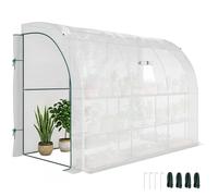 Serra Outsunny con finestra a ripiani, serra in pellicola d'acciaio resistente all'inverno, serra a muro per balcone, giardino, casa del pomodoro 300x150x213cm serra del pomodoro per ortaggi fiori