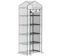 Serra Outsunny con porta a rullo, ripiani, serra in pellicola d'acciaio resistente all'inverno, serra per balcone, giardino, casa per pomodori 69 x 49 x 193 cm, serra per pomodori, ortaggi, fiori,