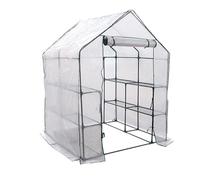 Serra per isolamento delle piante, telaio in acciaio rivestito in plastica con rete in polietilene, ideale per balcone e giardino