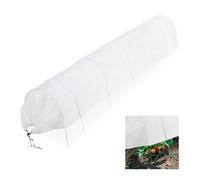 Relaxdays Serra per Orto con Archetti, Tunnel di 3,4 m, da Giardino, Protezione Piante da Uccelli e Parassiti, Bianco