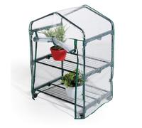 Verdelook Serra da balcone 2 ripiani con ruote, telo PVC trasparente 69x49x98 cm