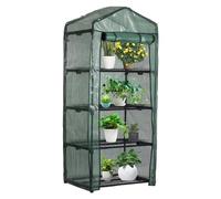 Serra per pomodori, serra in pellicola, tetto inclinato, copertura in polietilene, stabile, facile da montare, salvaspazio, per l'allevamento di pomodori, verdure, fiori, 160 x 70 x 50 cm