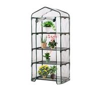 Serra portatile - Piccola serra portatile per esterni, serra da giardino con ruote di bloccaggio, da coltivazione con copertura con cerniera, ripiani in acciaio, serra da esterno per l'inverno