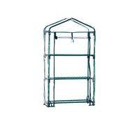 Serra PVC/Acciaio Gardiun Leaf I 3 Ripiani 69x49x130 cm Verde con Porta con Cerniera