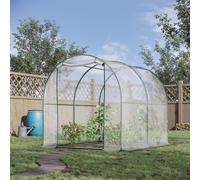 Serra Tunnel da giardino, Serra da Balcone per Piante e Orto con Copertura in PVC, Porta Avvolgibile e Telaio in Acciaio, 2x2,5x2m
