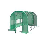 Serra Tunnel TOOLPORT con porta a battente, 2x3m telo in PE 180g/m² verde trasparente