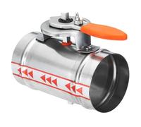 Serranda di controllo manuale del volume da 3,2 pollici, maniglia della serranda antiriflusso in ferro zincato for condotto 'aria, flusso 'aria, sfiato 'asciugatrice, ventola, HVAC, 150 mm(3.2 Inch)