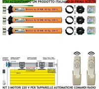 SERRANDE 3 MOTORI 220 V TAPPARELLE 40 KG 3 CENTRALI 2 RADIOCOM SIMULTANEO 3 CAN