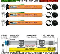 SERRANDE AVVOLGIBILI 3 MOTORI TUBOLARI ELETTRICI 220 V 90 KG 50 NM STAFFA L REGO