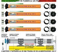 SERRANDE AVVOLGIBILI 4 MOTORI ELETTRICI TUBOLARI 220 V 20 NM 40 KG TAPPARELLA EL