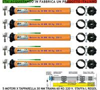 SERRANDE AVVOLGIBILI 5 MOTORI TUBOLARI ELETTRICI 220 V 60 KG 30 NM STAFFA L REGO